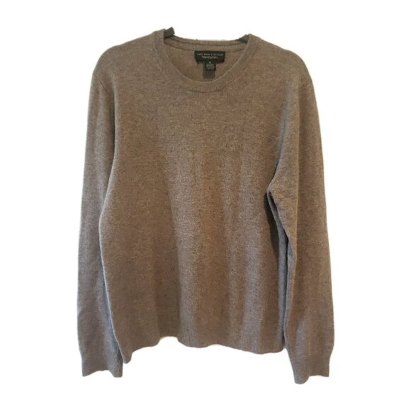 bloomingdales Other - Bloomingdales Cashmere Sweater Pullover Mens Gray Suede Elbow Patches M Academia